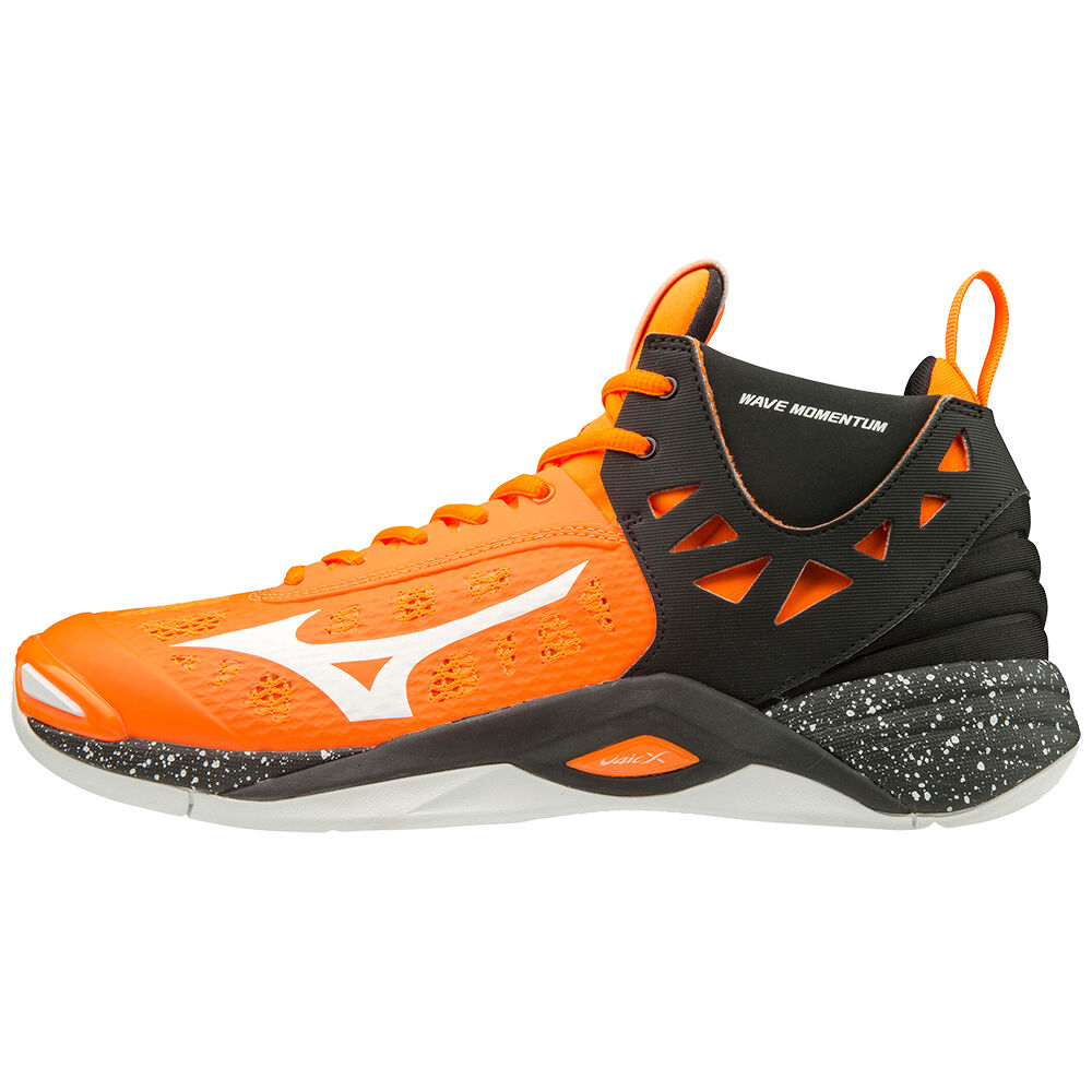 Zapatillas Voleibol Mizuno WAVE MOMENTUM MID Hombre Naranjas/Blancas/Negras Outlet ZUJO-74129